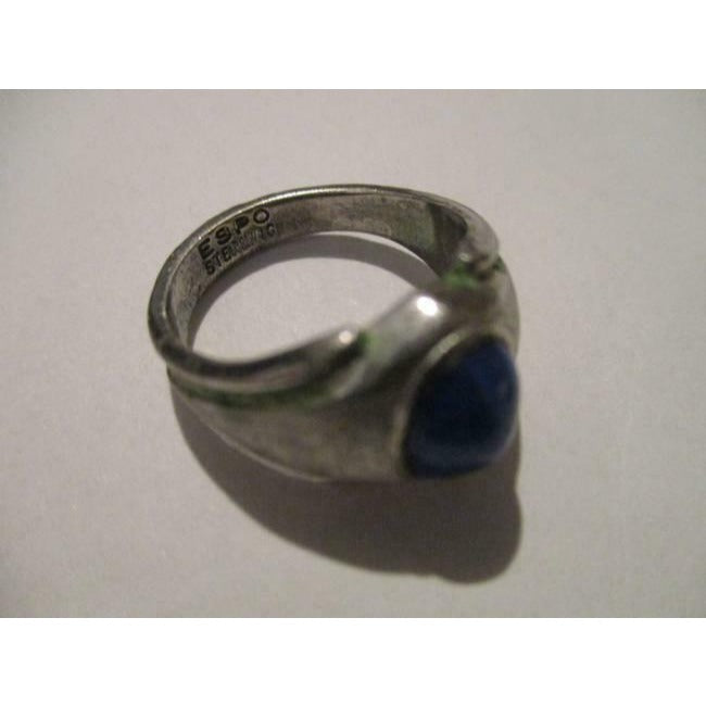 ESPO Blue Oval Star Sapphire Sterling Silver Modernist Ring