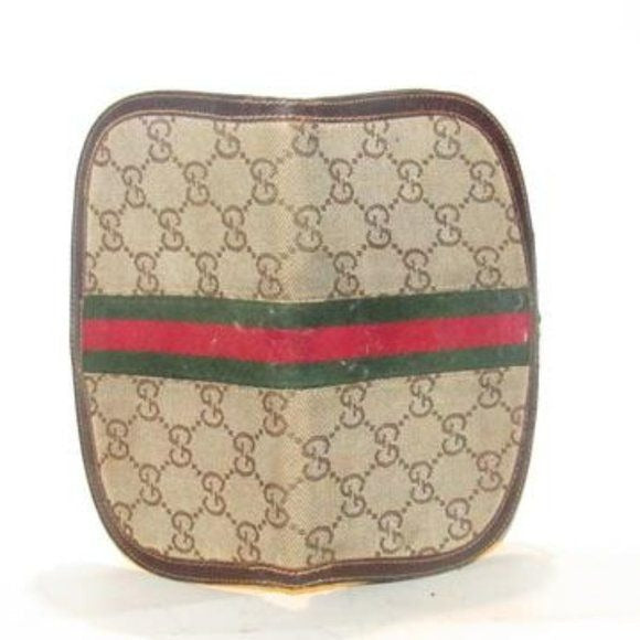 Rare Early Gucci Brown Large G Semi-circular