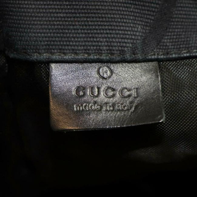 Gucci Gg Supreme Satchel Black Large G Logo Print Canvas And Leather Backpack