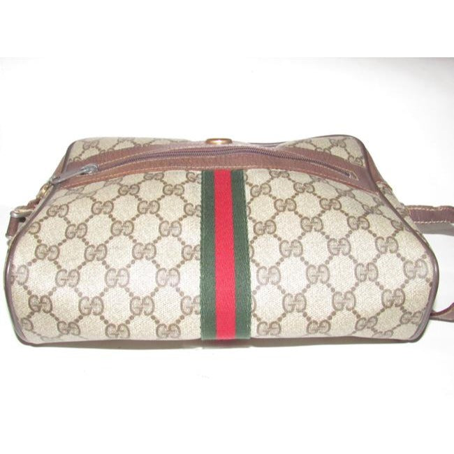 Gucci Vintage Pursesdesigner Purses Shades Of Brown Large G Logo Print Coated Canvas And Leather Wit