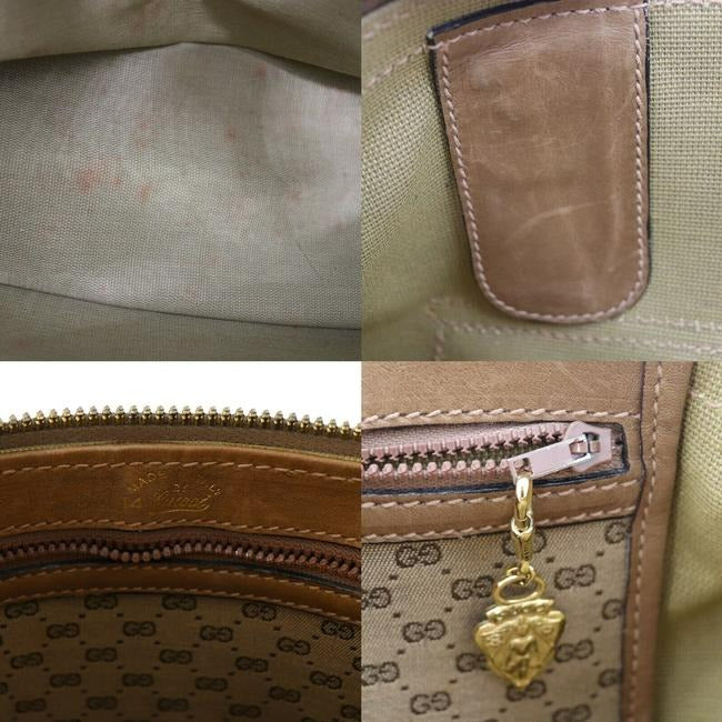 Gucci Bamboo Buckle Top Handle Bag Xl Vintage Micro Guccissima Logo Print With Front Pocket Brown