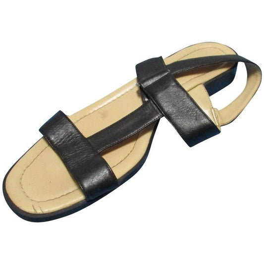 Jennifer Moore Black Sevilla Flats Velcro Sandals Size Us