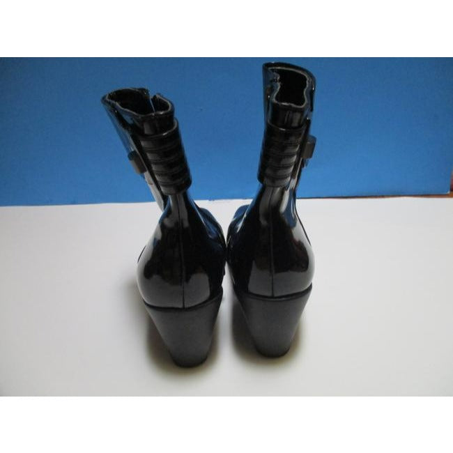 Bandolino Black Chic Patent Midge Square Toe Ankle Bootsbooties Size Us