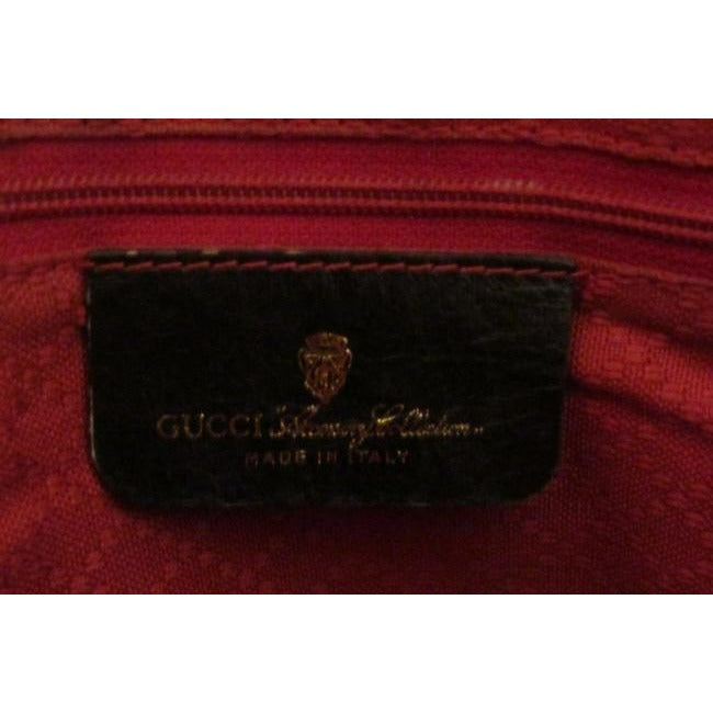 Gucci Gg Supreme Canvas And Black Guccissima Print Leather Hobo Bag