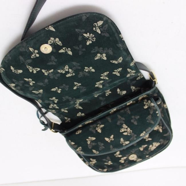 Bottega Veneta Vintage Pursesdesigner Purses Embossed Cream And Dark Green Butterfly Print On Green