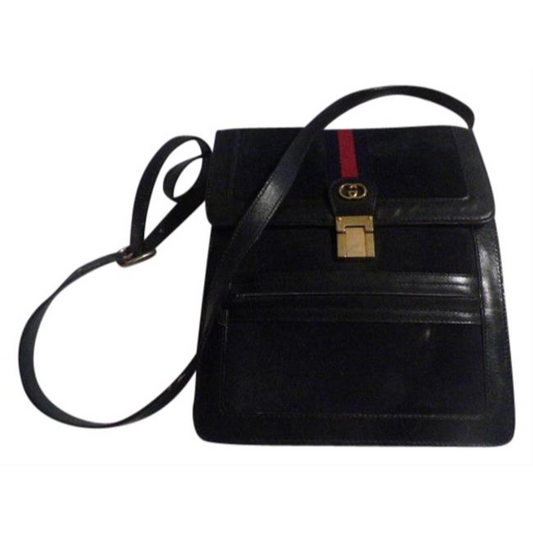 Gucci Ophidia Clutch Ac Suedeleather Two Way Messengerclutchcross Body Navy Suedelthrsherry Stripe A