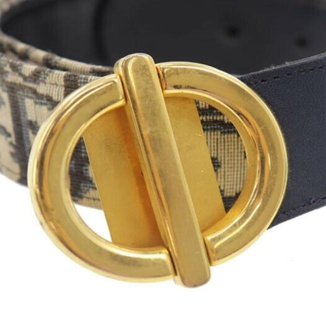 Dior Blue Trotter Print Belt w Gold CD Buckle