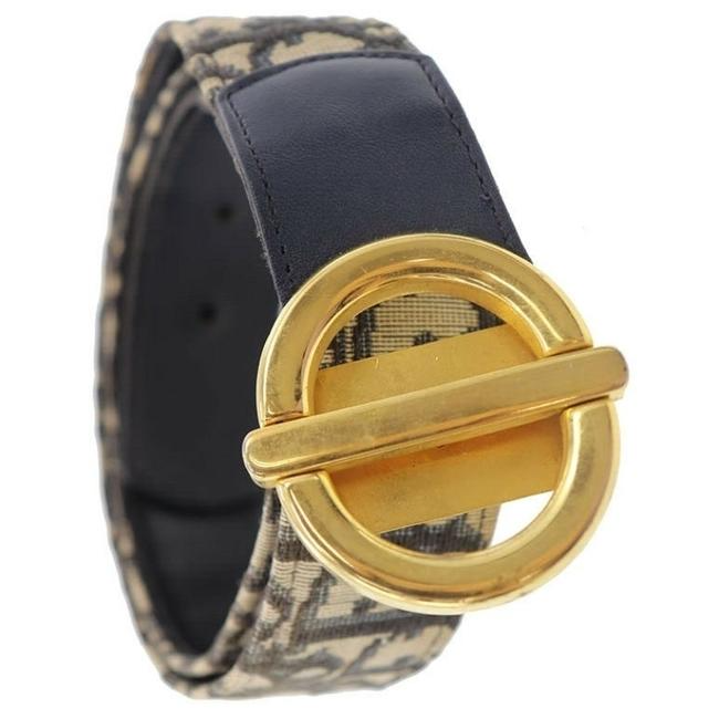 Dior Blue Trotter Print Belt w Gold CD Buckle