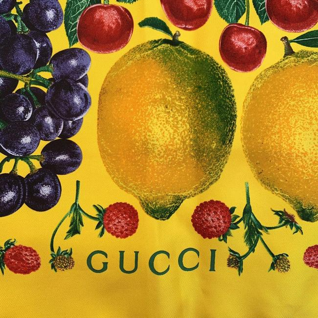 Gucci Colorful Fruit Print Extra Large Silk Scarf