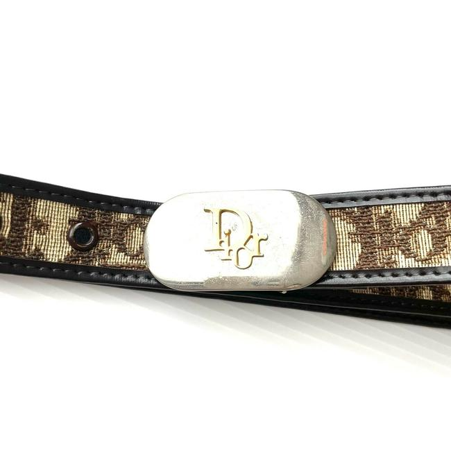 Dior Brown Trotter Print Printleather With Two Tone D Buckle Belt