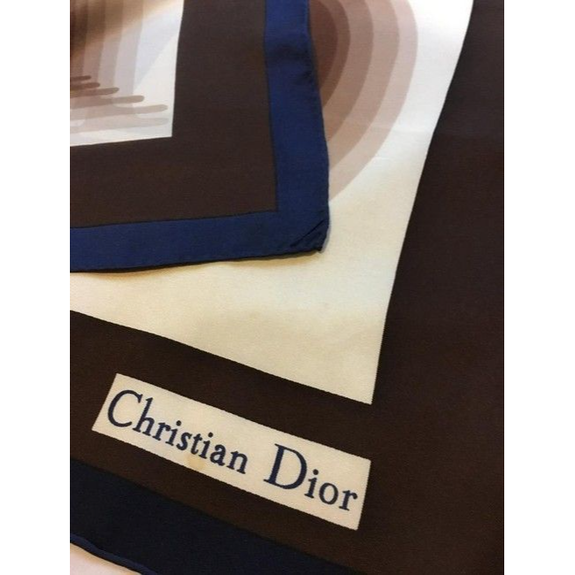 Dior Browns Blues White Christian Dior Scarf