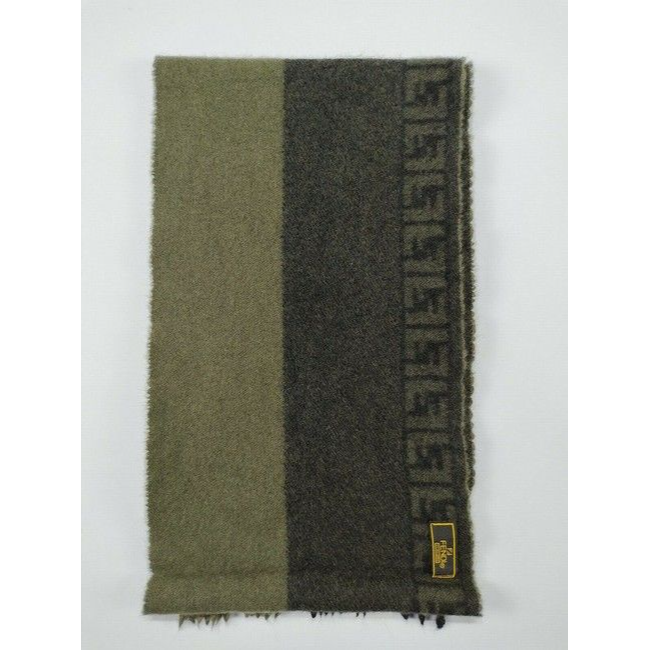 Fendi Zucca Print In Greys Logo Wool Scarf