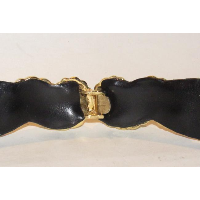 Judith Leiber Black Snakeskin Leather Belt