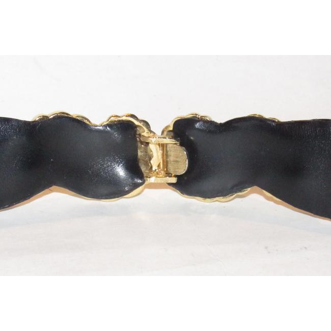 Judith Leiber Black Snakeskin Leather Belt