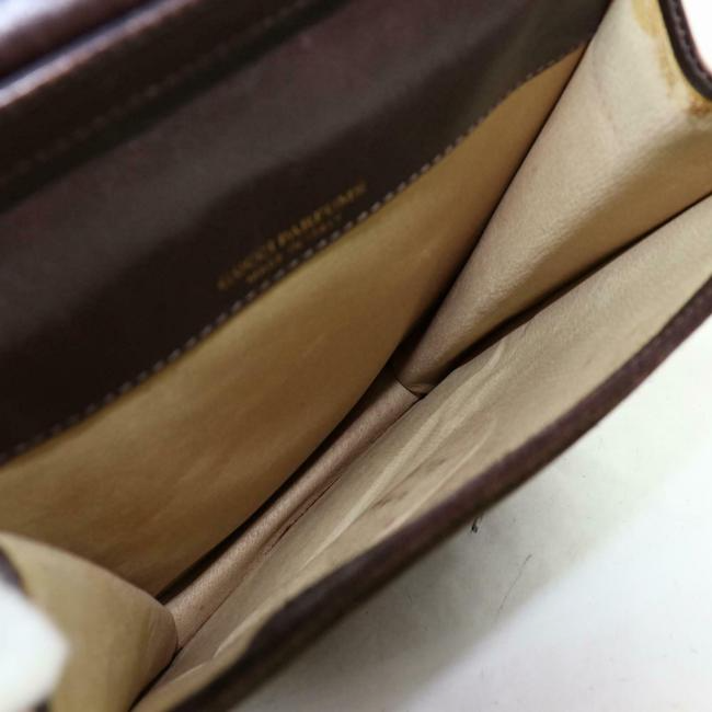 Gucci Vintage Bodyshoulder Purse Brown Suederedgreen Stripe Leather Messenger Bag