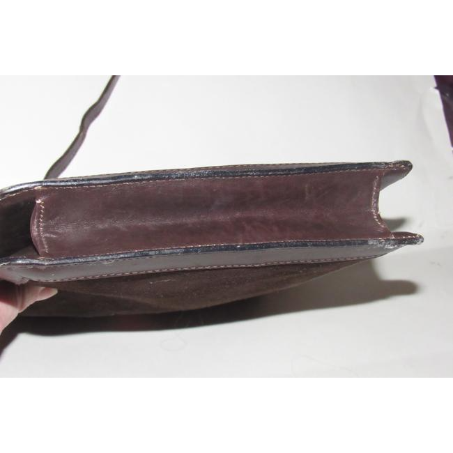 Gucci Vintage Bodyshoulder Purse Brown Suederedgreen Stripe Leather Messenger Bag