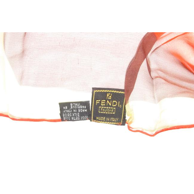 Fendi Pink Coral Plum Silk Chiffon Square Scarf