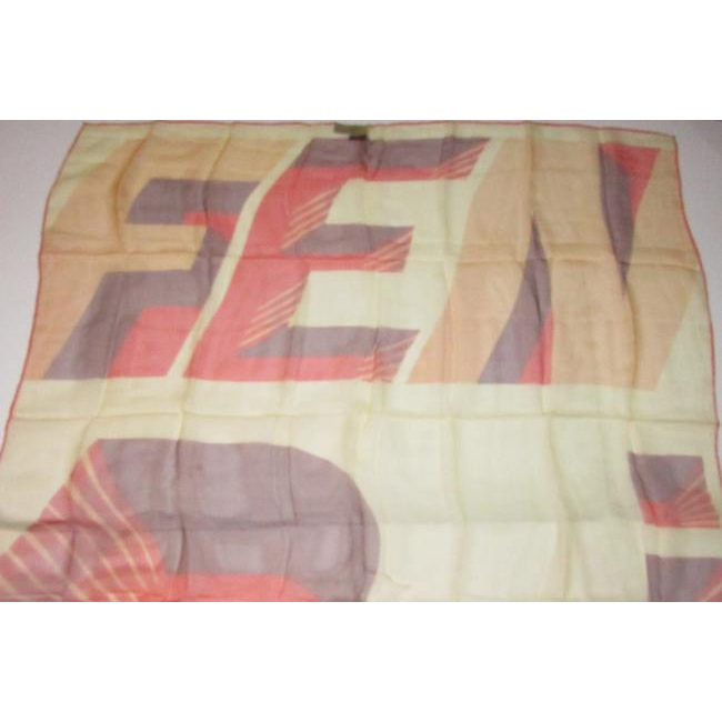 Fendi Pink Coral Plum Silk Chiffon Square Scarf