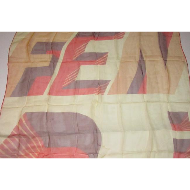 Fendi Pink Coral Plum Silk Chiffon Square Scarf