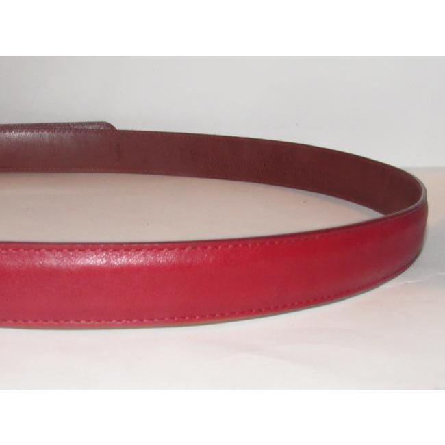 Coach Red Leather With Round Brass Buckle Vintage Beltdesigner Belt