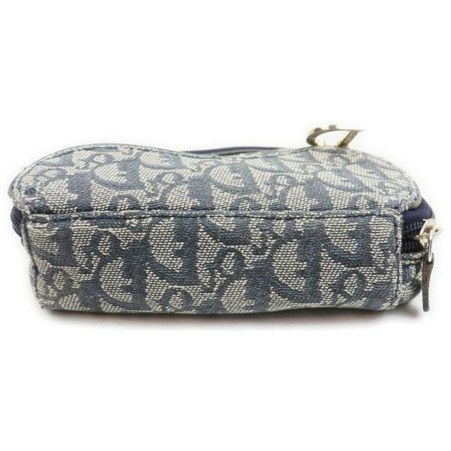 Dior Navy Trotter Print Canvas Saddle Shaped Clutch or Cosmetic Bag