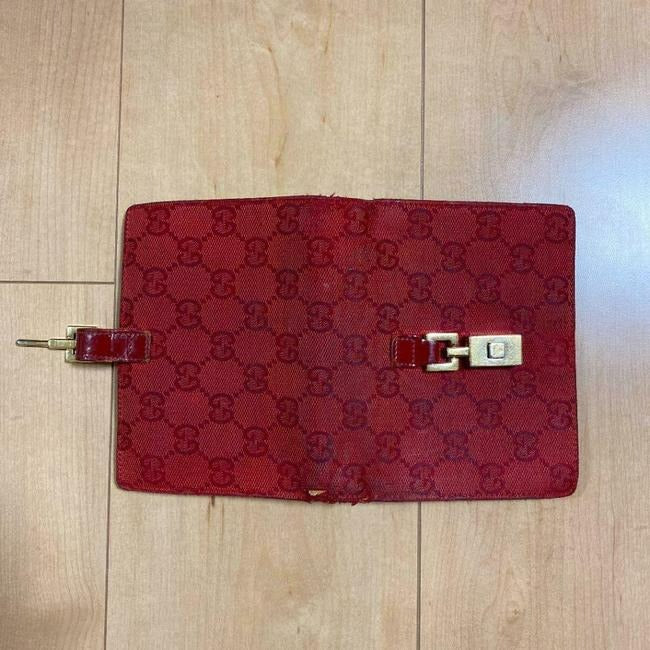 Gucci Red Guccissima Print Gold Jackie O Style Wallet