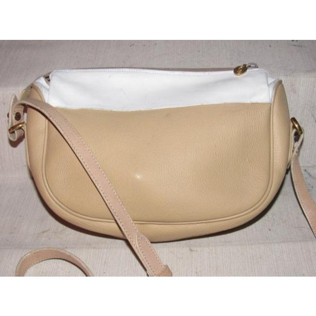 Gucci Vintage Pursesdesigner Purses White And Camel Leather Cross Body Bag