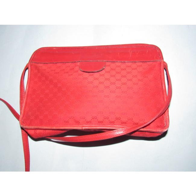 Gucci Vintage Pursesdesigner Purses Red Gg Canvas Clutch