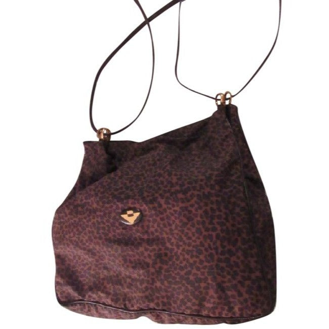 Bottega Veneta Leopard Print Silk & Leather Satchel