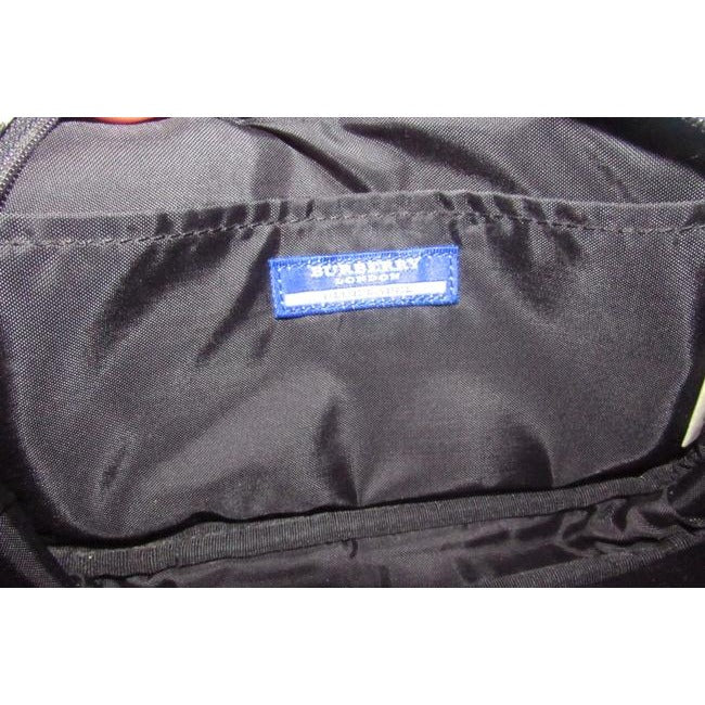 Burberry Clutch Canvas Bagclutchbelt Blue Haymarket Plaid Leather And Fabric Shoulder Bag