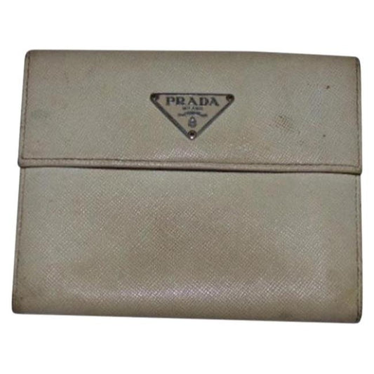 Prada White Leather Wallet