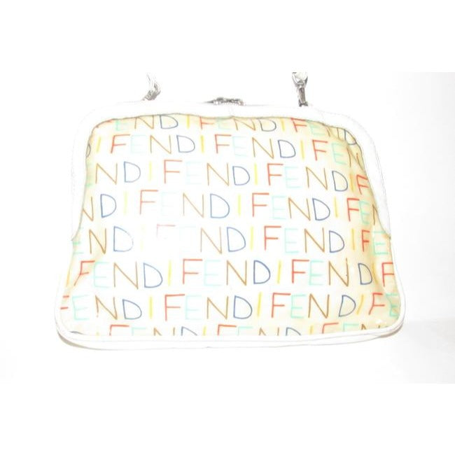 Fendi Clutch Limited Edition Two Way Or Multi Colored Fendi Logo Leather And Coated Canvas Satchel