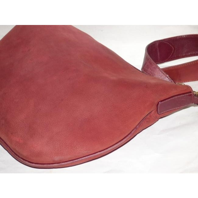 Gucci Vintage Burgundy Red Suede With Leather Hobo Bag