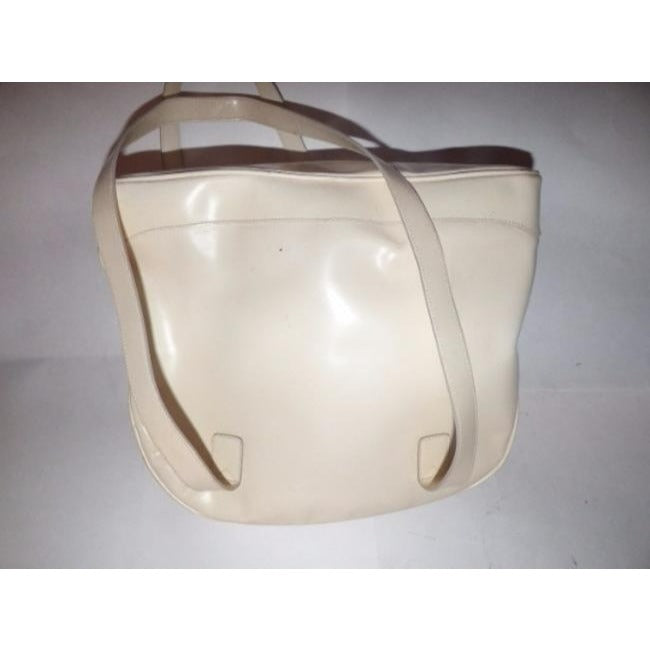 Gucci Vintage Ivory Patent Leather Satchel