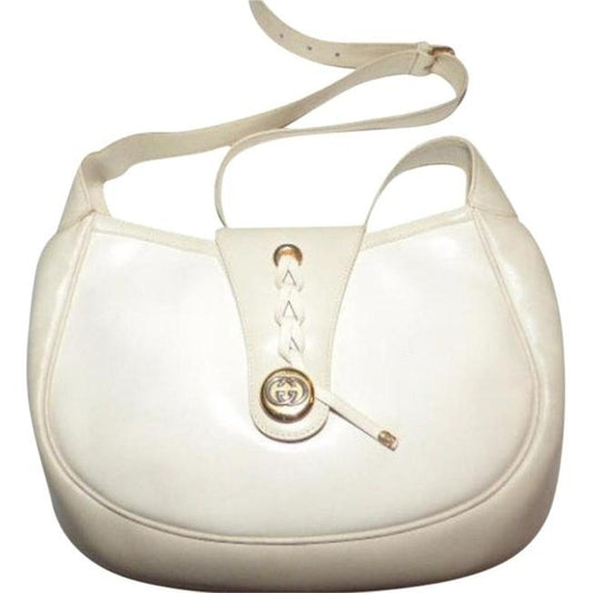 Gucci Vintage Ivory Leather Satchel