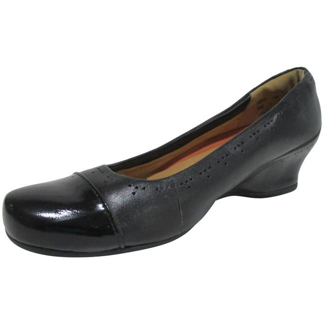 Clarks Black Unstructured Midnight Blue Slip On Cushioned Wedge Pumps Size Us