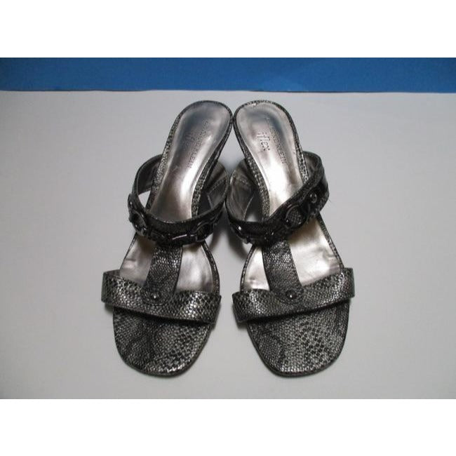 Ak Anne Klein Gray Iflex Harlen T Strap Slides Pumps Size Us