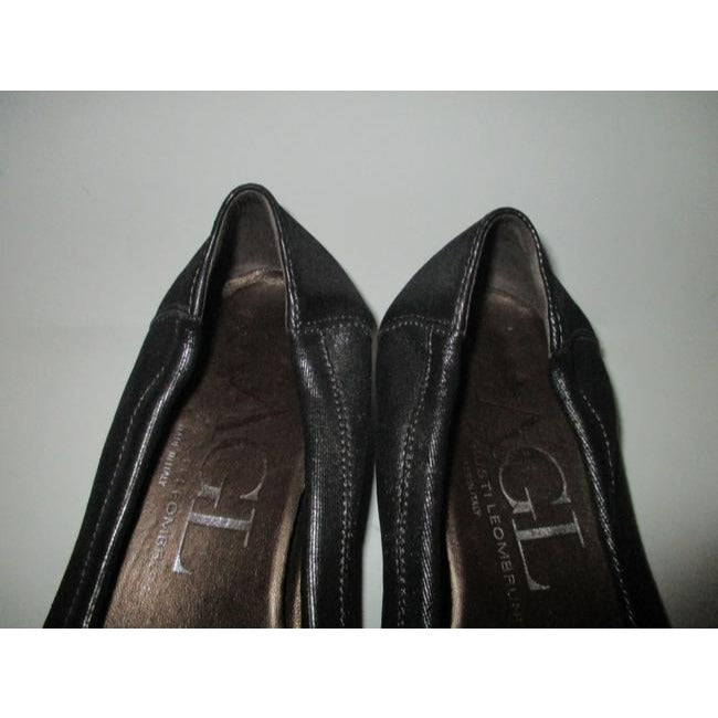 Attilio Giusti Leombruni Pewter Black Patent Toe Ballet Flats Size Eu