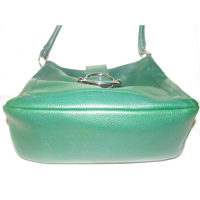 Furla Pursesdesigner Purses Deep Green Leather With Bold Chrome Accents Shoulder Bag