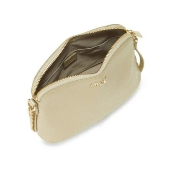 New with tags, Furla 'Miky' style, iridescent, light gold leather bag with a chain strap and domed, top zip closure