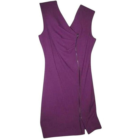 Calvin Klein Magenta With Top Bottom Zippers Knee Length Dress