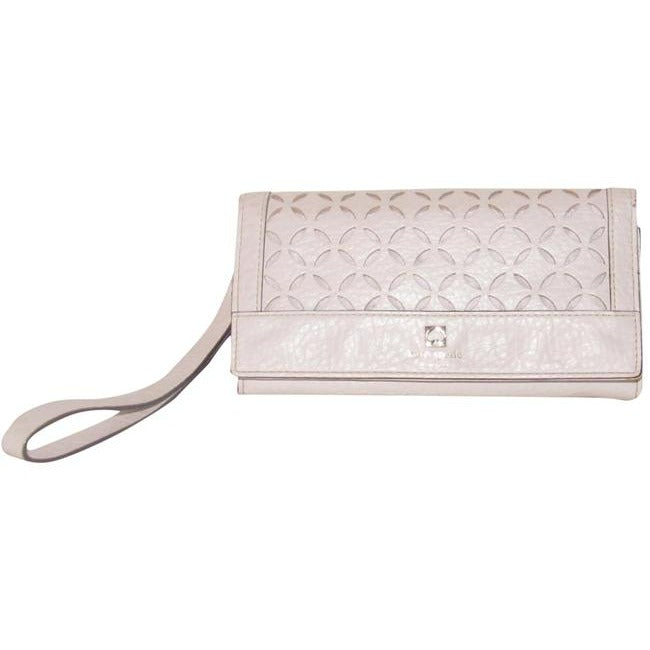 SALE! Kate Spade Pale Pink Leather With A Cut Out Design And Wrist Strap Wallet