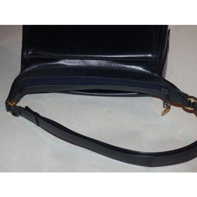 Gucci Top Handle Kelly Style Midnight Blue Black Leather Shoulder Bag