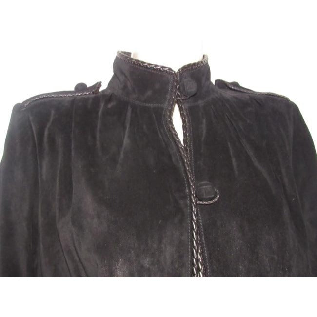 Saint Laurent Black Suede And Leather YSL Jacket