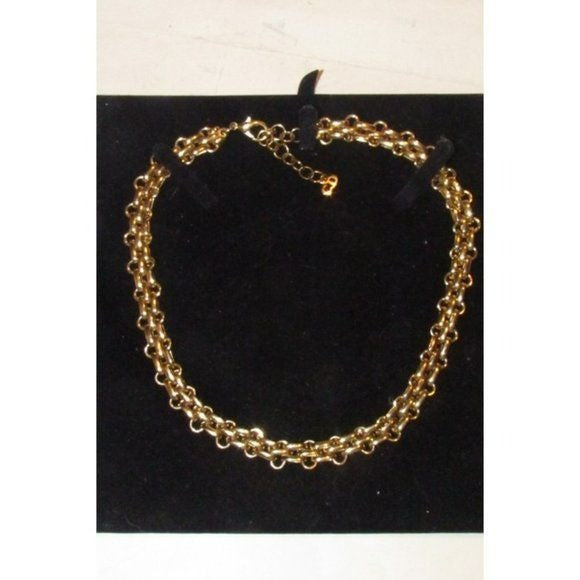 Christian Dior ICONIC Gold CD Charm Interlocking Round Link 18" Necklace