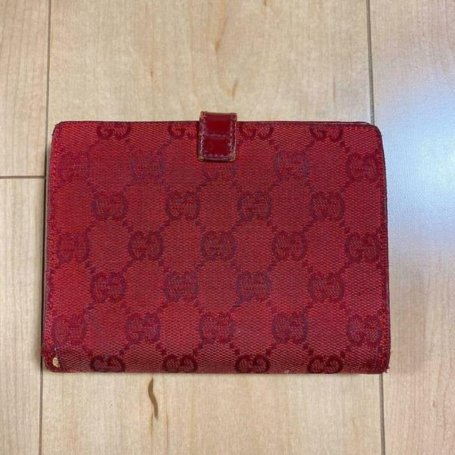 Gucci Red Guccissima Print Gold Jackie O Style Wallet