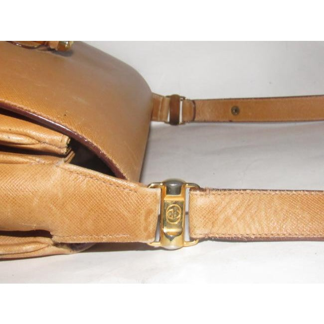 Gucci Vintage Pursesdesigner Purses Light Camel Brown Textured Leather Shoulder Bag