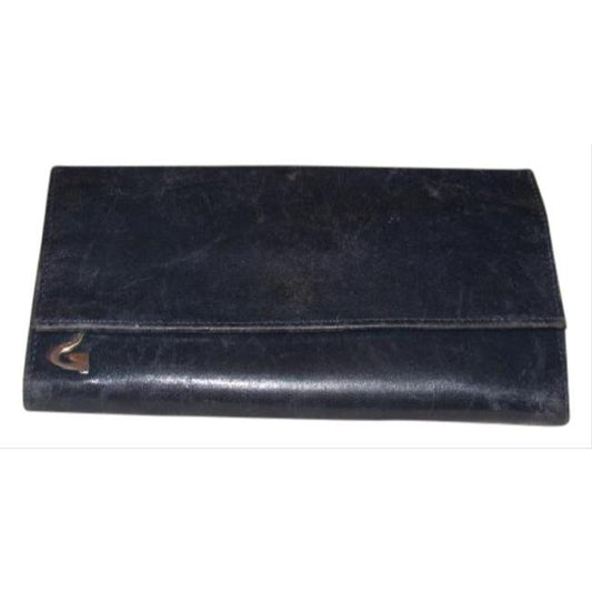 Gucci Navy Blue Leather Vintage Wallet