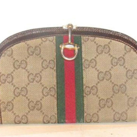 Rare Early Gucci Brown Large G Semi-circular