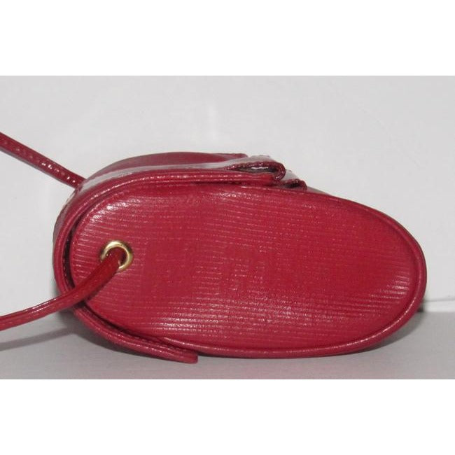 Fendi Clutch Zucca Print Way Clutchcross Bodyshoulder Red Embossed Leather Shoulder Bag